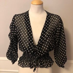 Bebe poka dot top